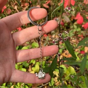 Handmade Keychain Teapot Tea Cup Tea Charm Key Chain Key Ring